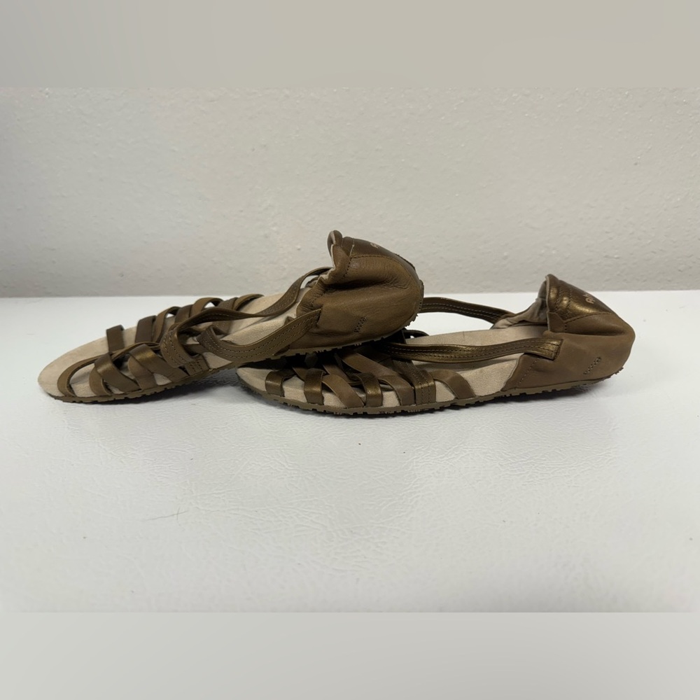 Ahnu Maia Sandals Gold Brown Strappy Leather Metallic Comfort Boho Women 10.5 - Picture 4 of 7